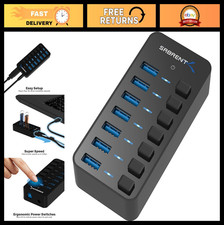 36W 7-Port Powered USB 3.0 Hub with Switches & LED Indicators for Fast Charging picture