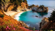 Landscape california fall pacific ocean coast beach Custom Gaming Mat Desk picture