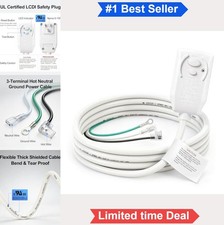 Air Conditioner Power Cord 15A 120V 1800W LCDI UL 14 Gauge 7.2 FT Window AC picture