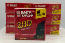 (7) Packs of EMTEC BASF 10 Diskettes 2HD High Density 3.5