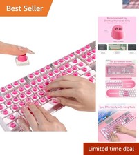 128 Pcs Pink Keyboard Stickers for Long Nails - Scratch Resistant & Adjustable picture