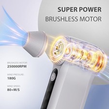 SEAUTO COMPRESSED AIR DUSTER, ERGONOMIC DESIGN 250,000 RPM -  LIGHT GRAY picture