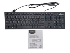 Sleek Matte Black Wired Keyboard - QWERTY Layout USB Connect Plug & Play picture