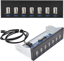 USB 2.0 HUB 5.25 Inch Internal Front Metal Panel 5.25 Inch 7 Port USB Hub picture
