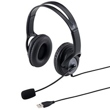 Sanwa Supply Headset USB A Connection Large Soft Ear Pads Omnidirectional Black picture