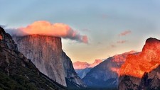 Landscape nature cliff clouds mountains yosemite Custom Gaming Mat Desk picture