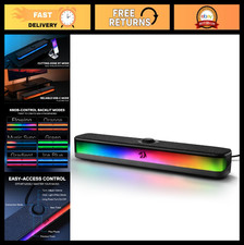 RGB Desktop Soundbar, 2.0 Channel Stereo Speakers, Bluetooth 5.3, USB-C Powered picture