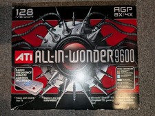 ATI Wonder 9600 128MB DDR AGP 8X/4X - card tested. Purple cable still sealed picture