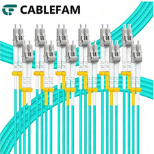 [10Pcs] OM3 LC‑LC UPC Duplex 50/125 Multimode Fiber Patch Cord LSZH LAN picture