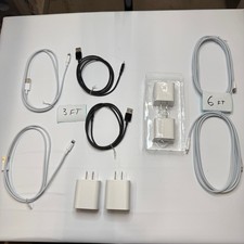 Set of 10 - 6 USB-C/A to Lightning Charging Cables 3ft, 6ft, 4 Wall Adapters picture