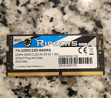 Discounted Was $173 G.SKILL Ripjaws 32GB (1x32GB) DDR4-3200 Laptop Ram picture