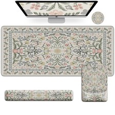 iCasso Mouse Pad with Wrist Rest,Large Desk Mat Set,Ergonomic Keyboard Pad with picture