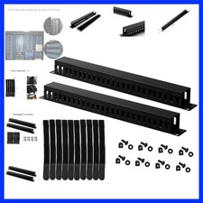 2-Pack 19 Inch 1U Cable Management Horizontal Cable Rack Mount Manager with m... picture