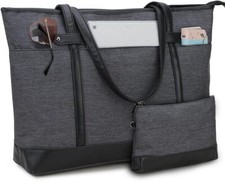 RAVUO Laptop Tote Bag for Women, Water Resistant 15.6 Inch-dark Grey  picture