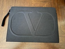 Valentino Beauty Black Laptop Pouch Wristlet Bag Clutch 15’ picture