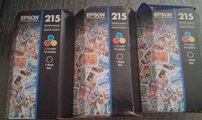 NEW (Lot of 3) Epson 215 Black & Tri-Color Printer Ink Cartridges picture