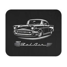 1957 Chevy Bel Air Mouse Pad – Black & White Classic Car Design picture