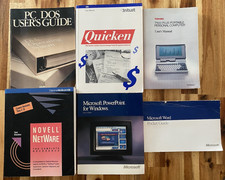 Lot of 6 Vintage Computer Program Books Manuals Quicken NetWare DOS Microsoft picture