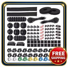 Cable Organizer Kit 315 Pieces with Clips Sleeves Zip Ties and Holders picture