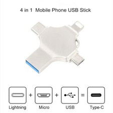 USB OTG 512G/256GB Flash Drive Stick 4 IN 1 Type C for i Phone Android iPad Lot picture