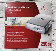 Hard Drive iomega Silver Desktop 250GB USB 20 35 External 33215 Open Box G1N picture