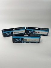 GENUINE NEW HP 980 INK CARTRIDGES SET Cyan D8J07A, Magenta D8J08A, Yellow D8J09A picture