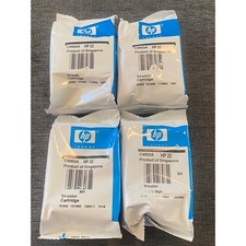 Lot of 4 HP 22 Tri-color Ink Cartridges C9352A New Sealed Expired Genuine HP Ink picture
