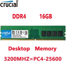 Crucial DDR4 16GB 3200 Mhz PC4-25600 288-pins Desktop Memory Dimm Ram 1 X 16GB picture