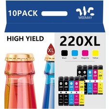 10PK 220XL Ink Cartridges For Epson XP-320 XP420 WF-2760 WF-2750 WF-2630 WF-2650 picture