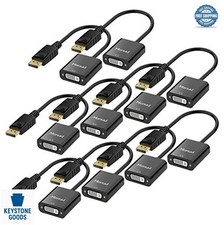 DisplayPort to DVI Adapter 10 Pack Male to Female 1080p Gold Plated Black for picture