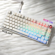 XVX MDA Profile White PBT Keycaps 132 Keys Double Shot Translucent Shine Through picture