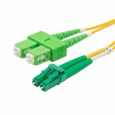 20 PACK LOT 3m LC(APC)-SC(APC) Duplex 9/125 OS2 Singlemode Yellow OFNR 10FT picture
