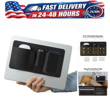 Afterplug 3-Pocket Stick-On Hard Drive & Mouse Pouch for Laptop, Black picture