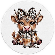 Highland Cow Mouse Pad for Desk 7.8x7.8 Inch picture