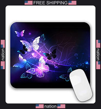 Logitech gaming mouse pad 9.5x7.9 inches non-slip rubber base purple butterflies picture
