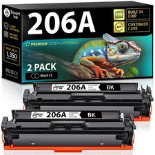 Smart Ink Compatible 206A Black Toner Cartridge 2 Pack Built-in CHIP 2p206A picture