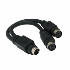 Kentek 6 inch Mini DIN6 Male to 2x MDIN6 Female Y Cable PS/2 Keyboard Mouse picture
