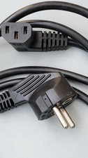 7' EU  Europe Power Cord IEC-60320 C13 to 90° Right Angled CEE 7/7 SCHUKO 18AWG picture