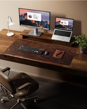Handmade Genuine Leather Desk Pad Mat Blotter Custom Laptop pad Brown picture