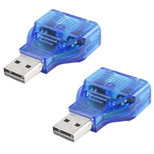 2PCS NEW For PS/2 Mouse Keyboard USB To Dual 2 PS2 PS/2 Converter Adapter Blue# picture