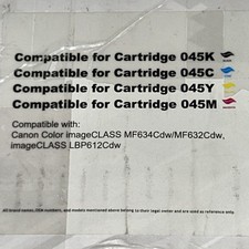 4Pk 045 For Canon MF634cdw MF632cdw LBP612cdw Compatible Toner (BK C M Y) Reman picture