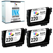 3PK 220XL T220XL Black Ink Cartridge for Epson 220 XL Workforce XP-320 WF-2760 picture