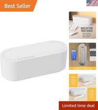 Elegant Cable Management Box | Cord Organizer for Power Strips 10.5in - White picture