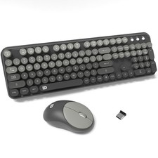 Wireless Keyboard and Combo - 2.4G Full-Sized Cute Colorful and Keyboard with... picture
