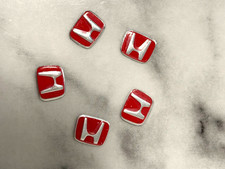 5 x Aluminun Emblem Sticker Replacement for Honda Key Fob 13.1mm x 10.8mm Red picture
