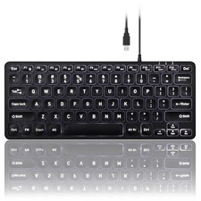 Perixx PERIBOARD-332 Wired Backlit USB Keyboard - Mini 11.22x4.57x0.83 Black picture
