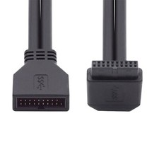 NFHK Up Angled USB 3.0 20Pin 19Pin Male to Female Extension 5Gbps Cable 90 De... picture