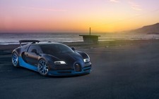 Cars bugatti veyron grand sport vitesse supercar sea Desk Mat Stitched picture