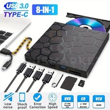 Slim External CD DVD RW Drive USB 3.0 Writer Burner Player Black For Laptop PC picture
