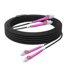 OM4 LC to LC Outdoor Fiber Patch Cable 75M/246FT, Duplex Multimode Armored Fiber picture